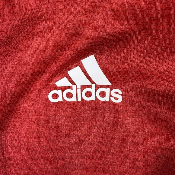 Adidas Sweatshirt Men's Medium Red 1/4 Zip Long Sleeve Pullover Performance - Picture 3 of 12